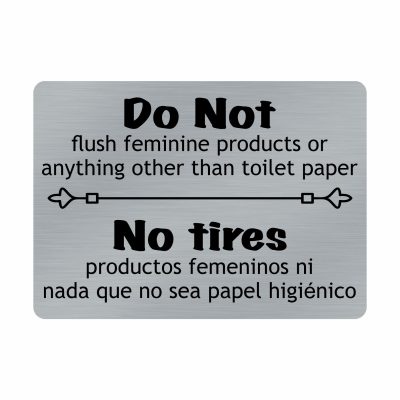 7" x 5" Aluminum Bathroom Sign - 2 Pack