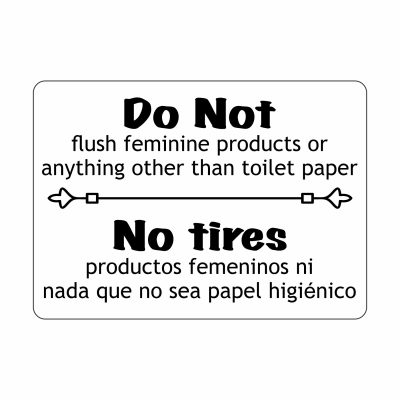 7" x 5" Engraved Plastic Bathroom Sign - 2 Pack
